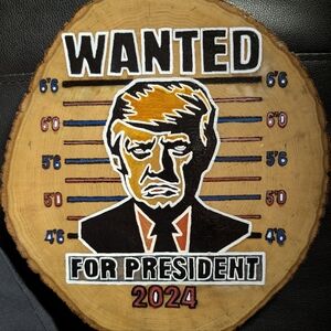 Handmade Donald Trump Wood Burn